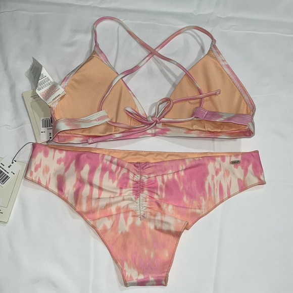 RIPCURL CLASSIC SURF ECO CROSSBACK TRI BIKINI TOP & CHEEKY BIKINI BOTTOM, M - Picture 3 of 9